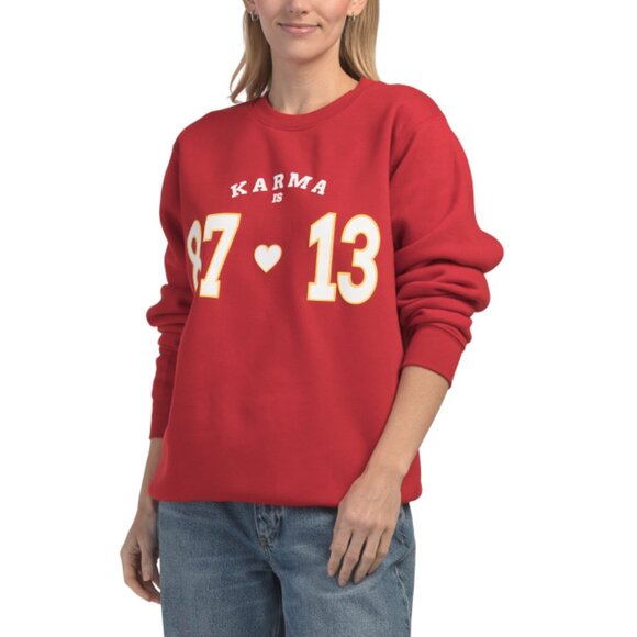 PACIFIC & CO Red Karma Crew Neck Sweatshirt - Picture 1 of 2